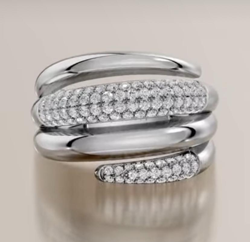 Rosa white ring  #101725